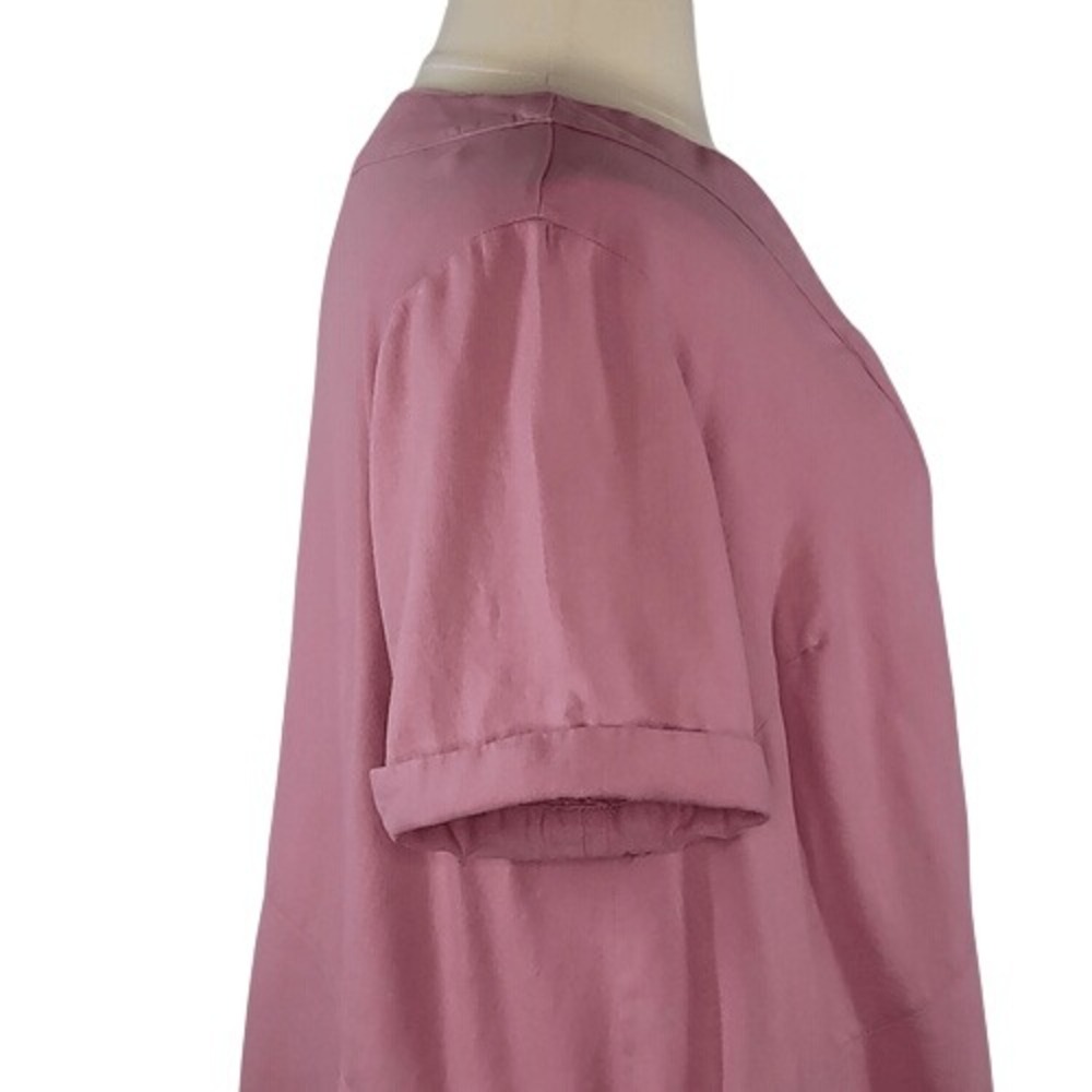 Ellos Dusty Pink V-Neck Short Sleeve Top - Picture 5 of 12
